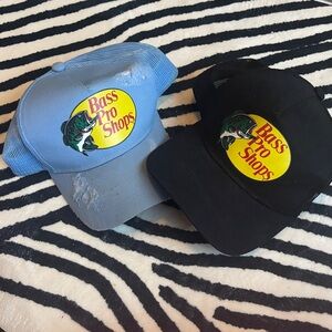 Bass Pro Shops Blue and Black Hats
